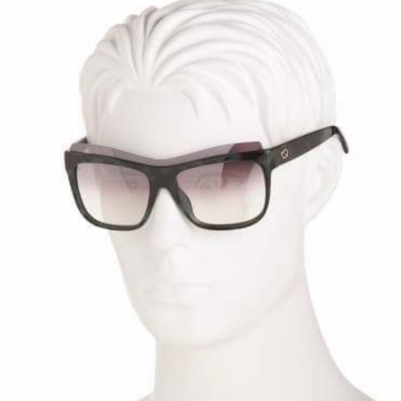 NEW GUCCI DOUBLE GG SUNGLASSES FRAME EYEBROW MASK BLUE TORTOISE 3782 TEAL BROWN - Picture 1 of 16